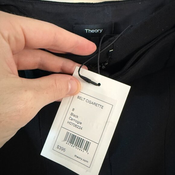 New Theory Belt Cigarette Trouser Size 8 Color Black - Picture 5 of 7